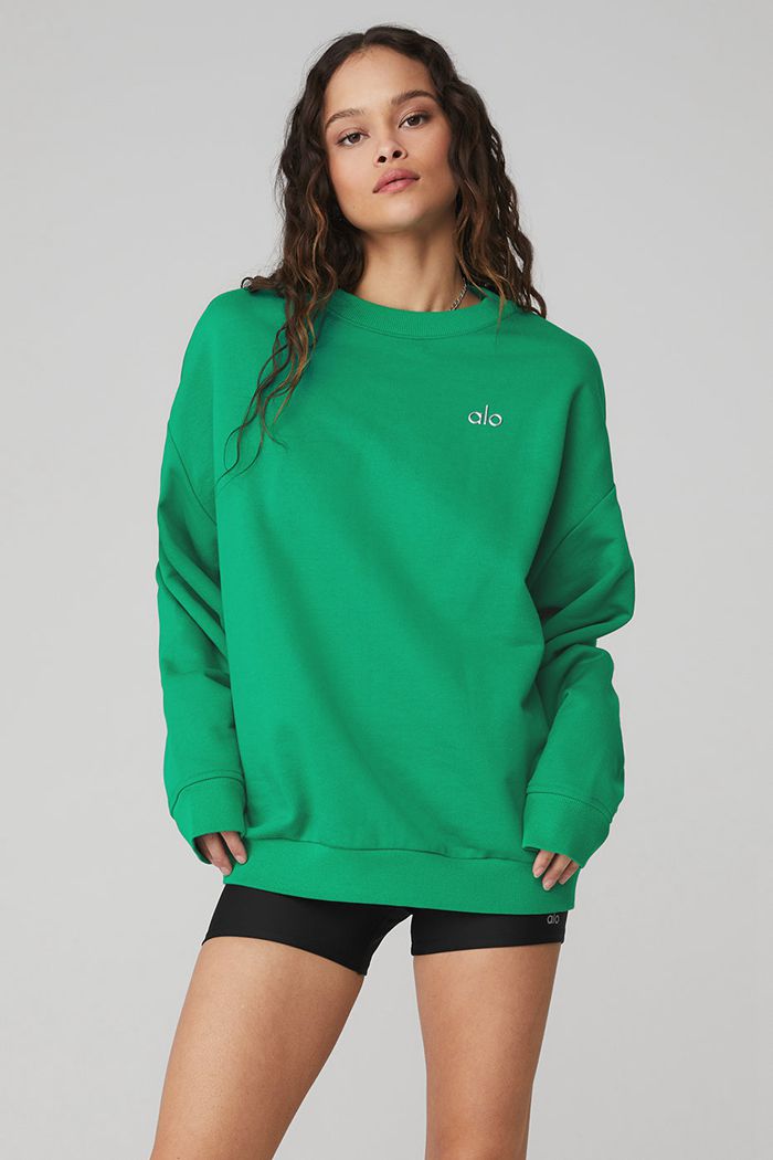 Green Turquoise Alo Yoga Accolade Crew Neck Women's Pullover | 27459VTDX