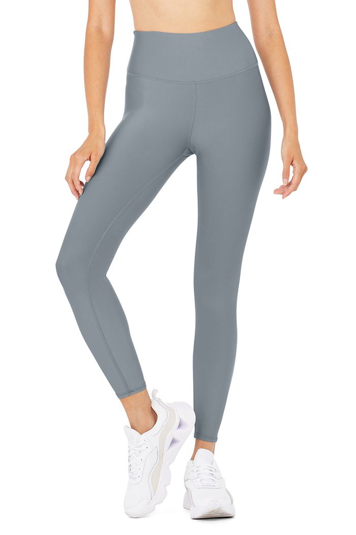 Grey Alo Yoga 7/8 High-Waist Airlift Women's Leggings | 28603JKGW