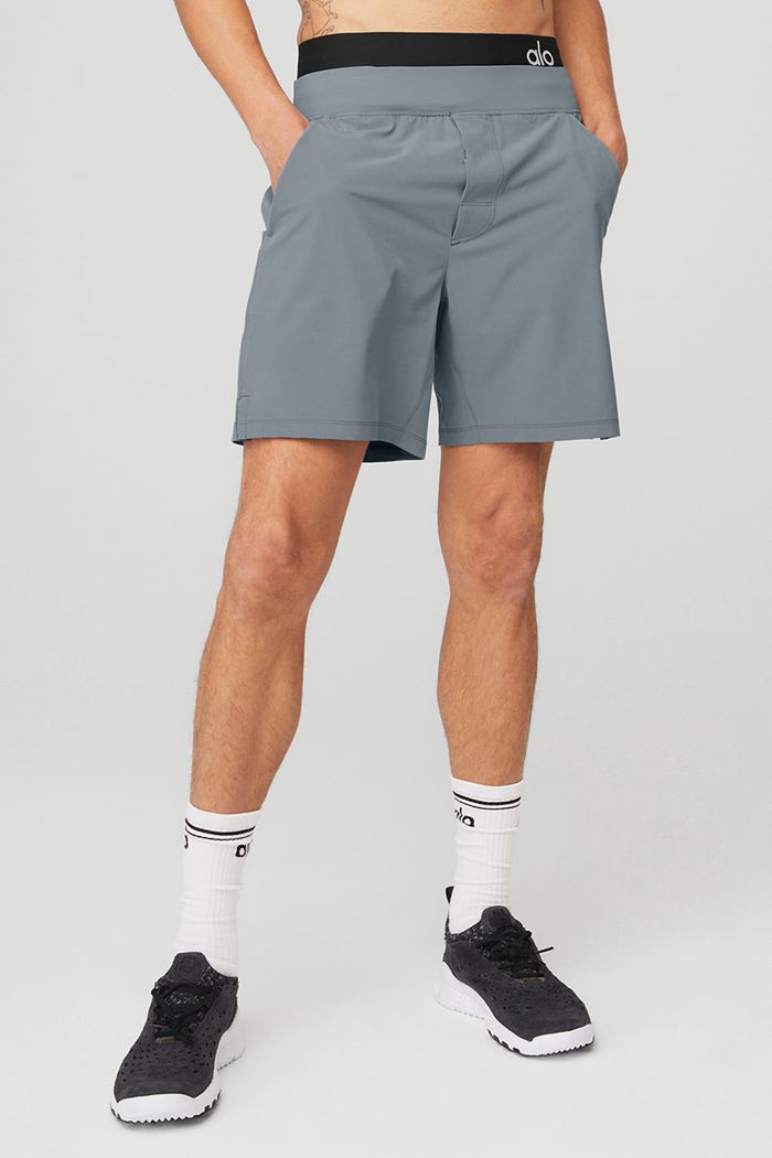 Grey Alo Yoga 7'' Repetition Men's Short | 63452GQJD