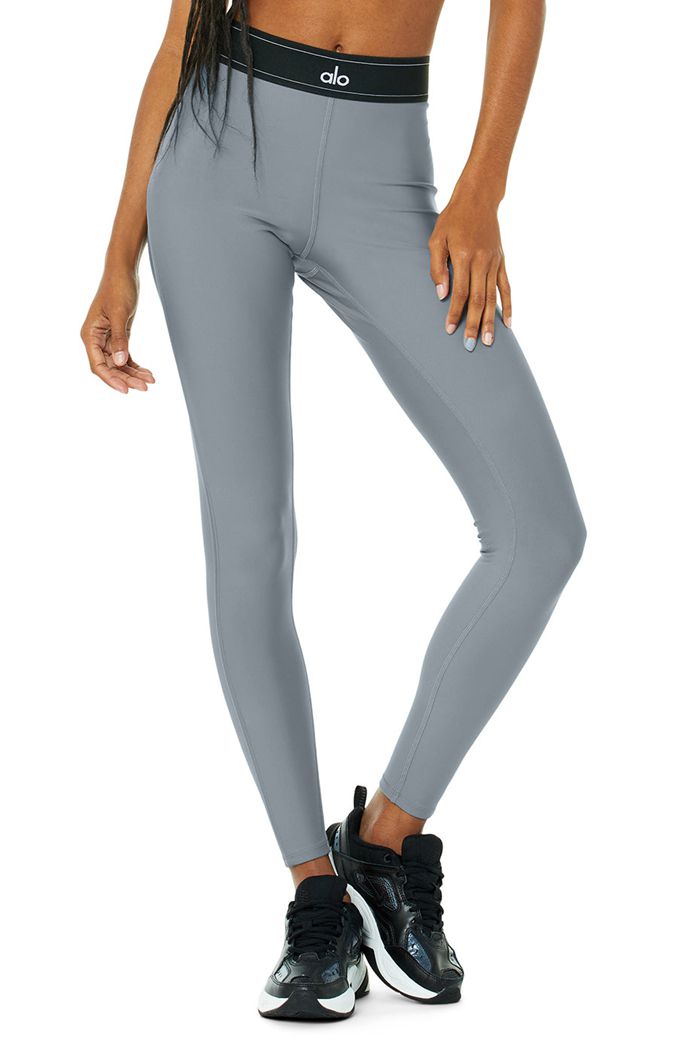 Grey Alo Yoga Airlift High-Waist Suit Up Women's Leggings | 07328HMJC