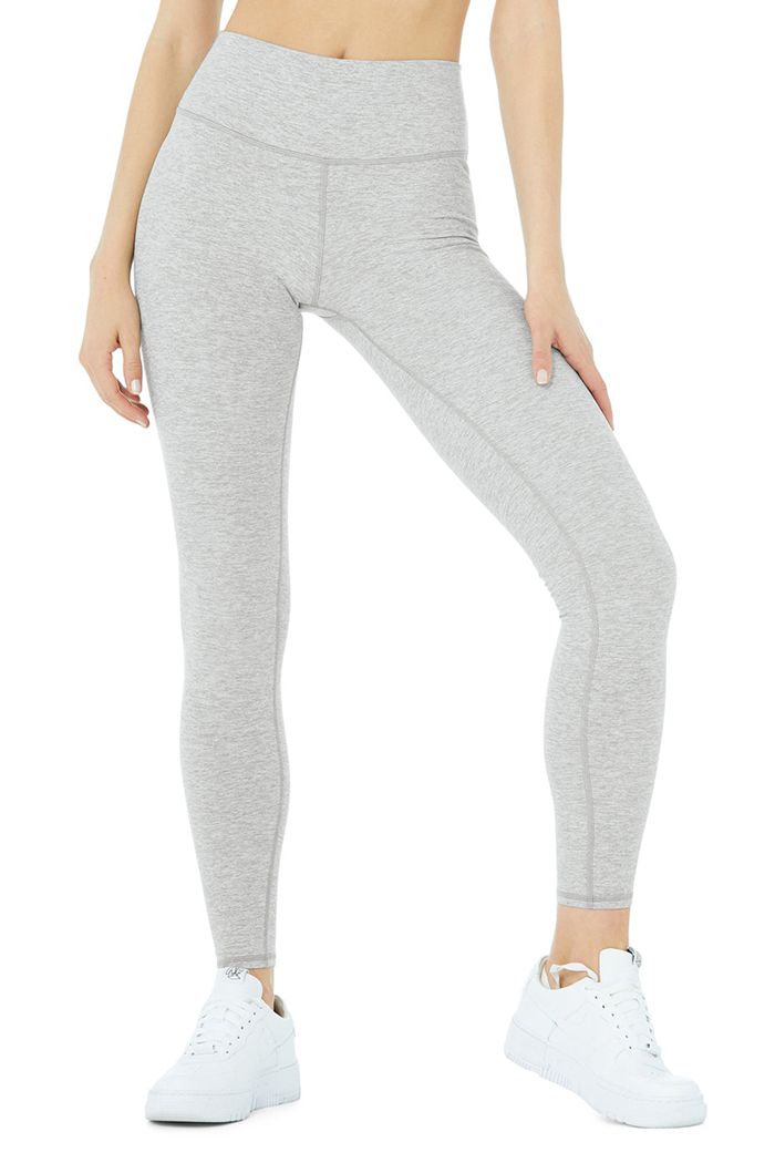 Grey Alo Yoga Alosoft High-Waist 7/8 Highlight Women's Leggings | 72683IYKW