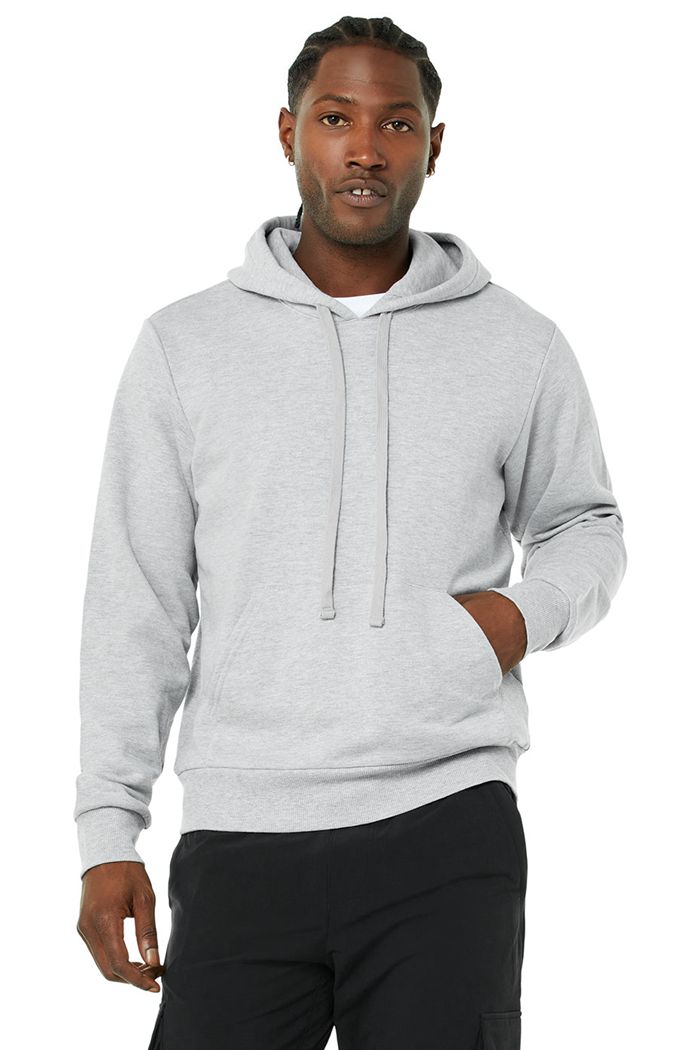 Grey Alo Yoga Caliber Men's Hoodie | 12836YMAN