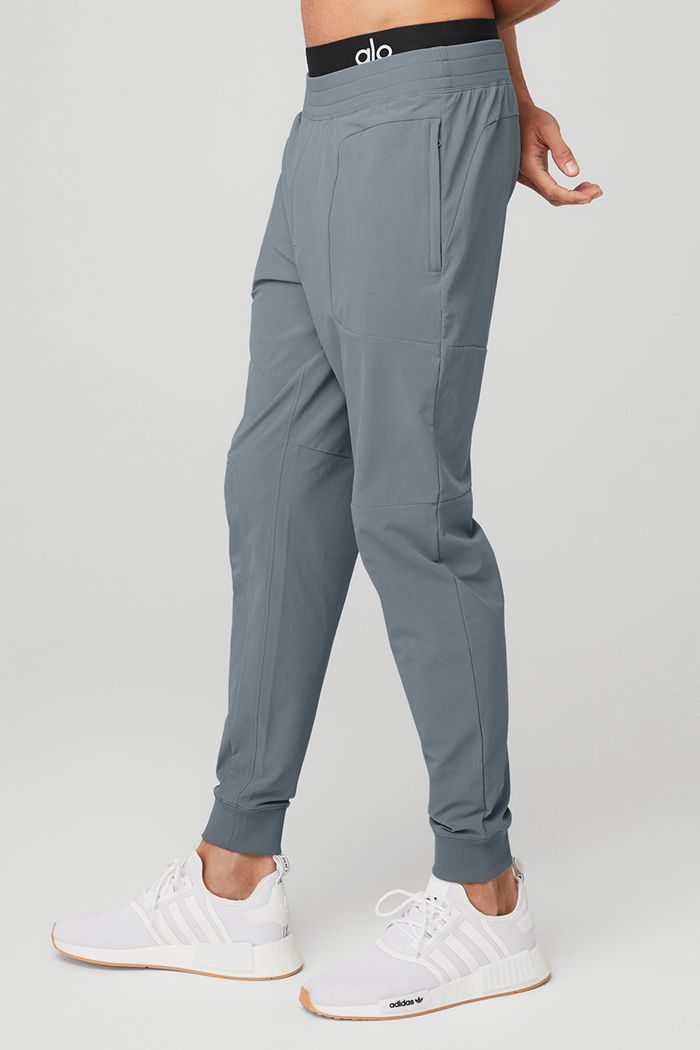 Grey Alo Yoga Co-Op Men's Pants | 78095SVFE