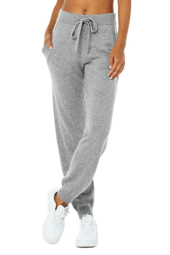 Grey Alo Yoga High-Waist Cashmere Jet Set Women's Pants | 52914NIBH