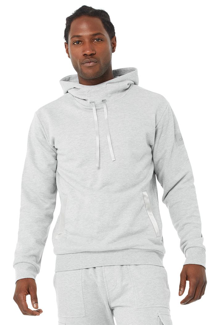 Grey Alo Yoga Highline Men's Hoodie | 03567OQKM