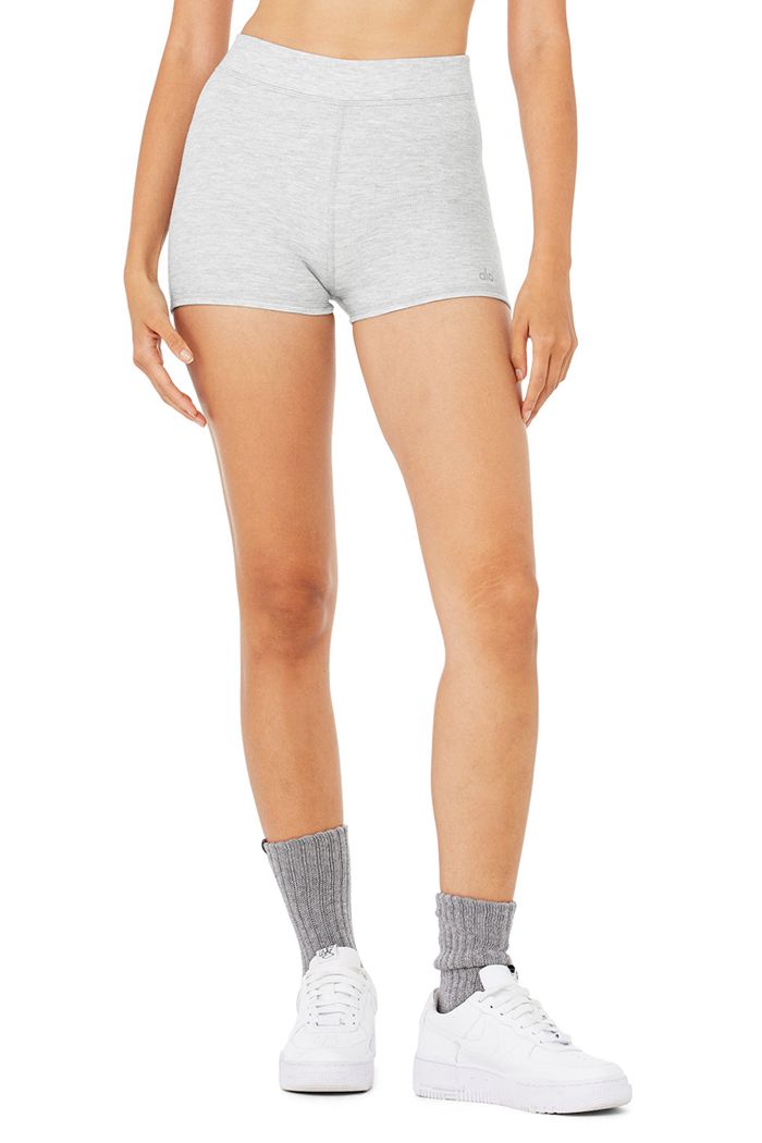 Grey Alo Yoga Micro Waffle Pleasant Boy Women's Short | 35760RGFW