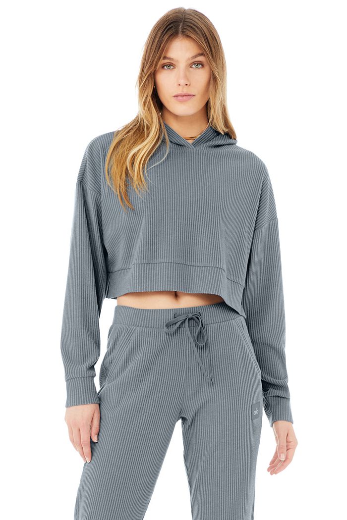 Grey Alo Yoga Muse Women's Hoodie | 17340DZXN