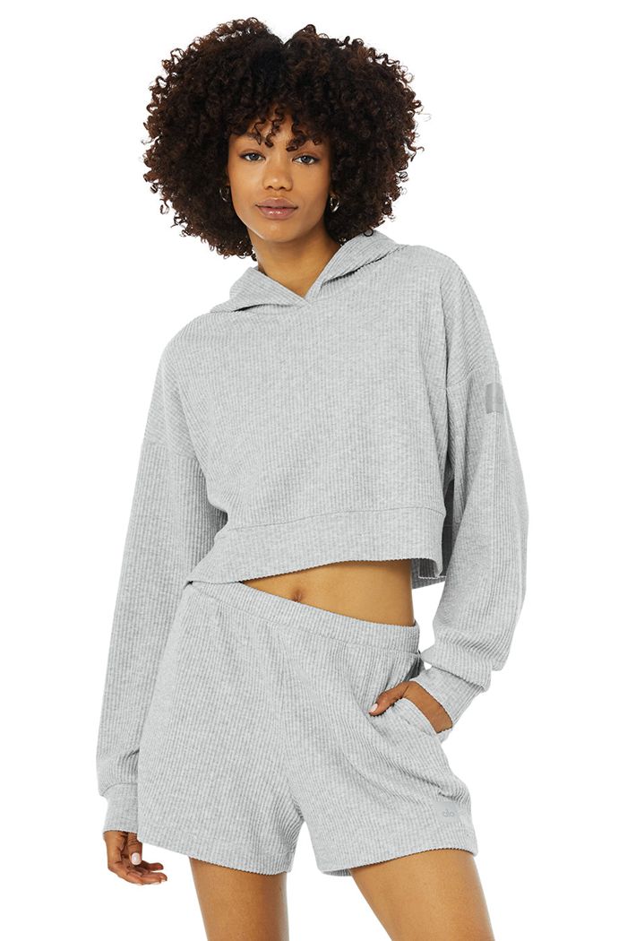 Grey Alo Yoga Muse Women's Hoodie | 87523MGBV