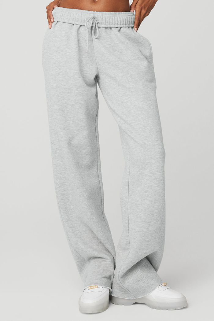 Grey Alo Yoga Puddle Sweat Women's Pants | 92160JFQH