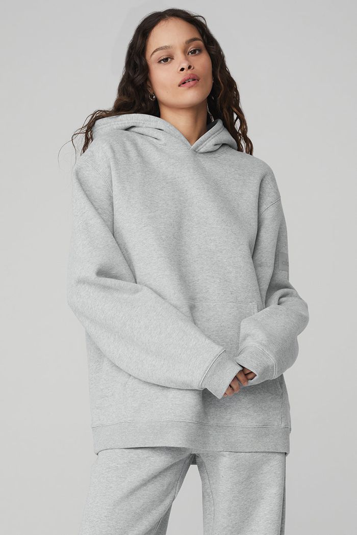 Grey Alo Yoga Renown Women's Hoodie | 02785LQIW