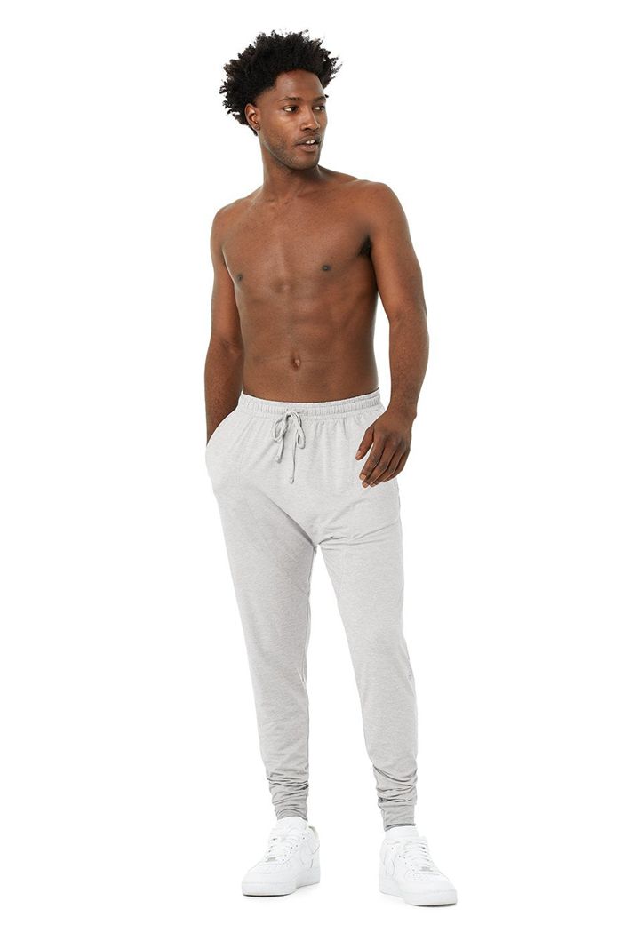 Grey Alo Yoga Revitalize Men's Pants | 10493HURB