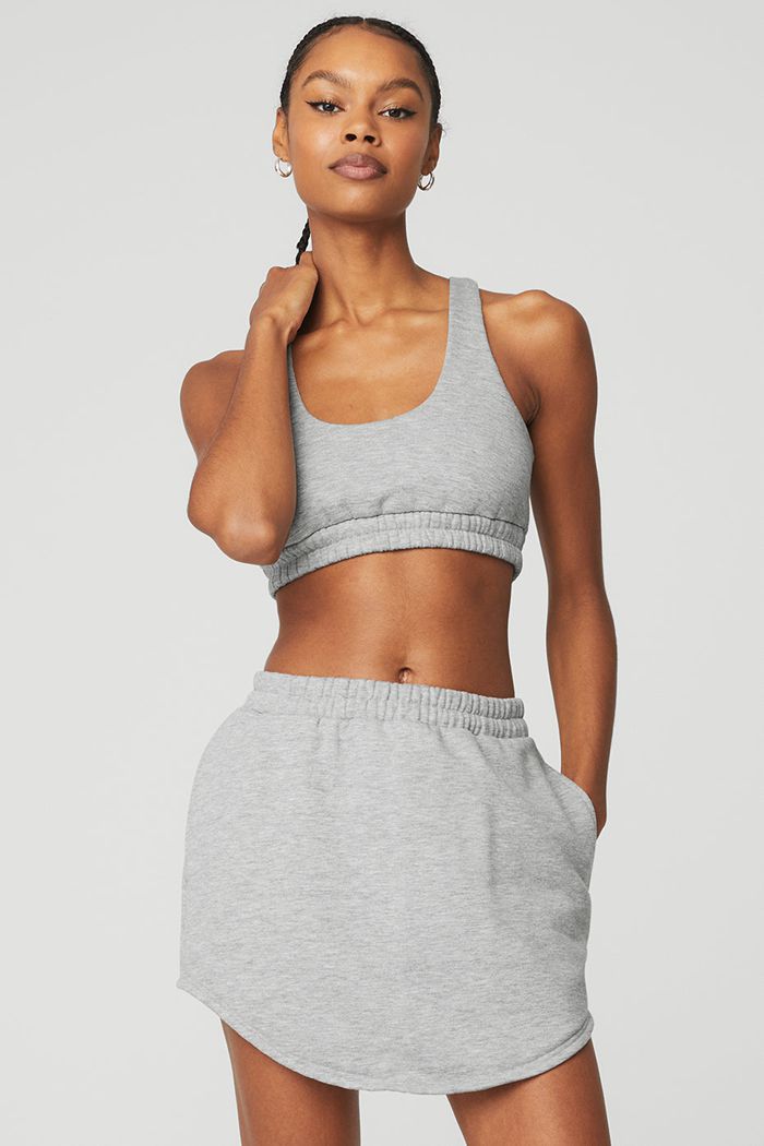 Grey Alo Yoga Scoop Neck Sweatshirt Women's Bras | 04891WYAN