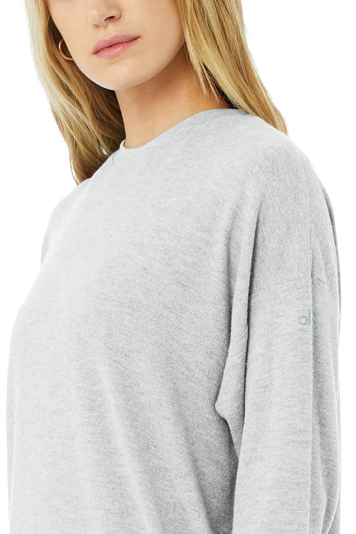 Grey Alo Yoga Soho Women's Pullover | 93058HQZX