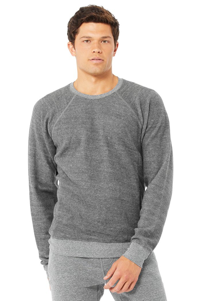 Grey Alo Yoga Triumph Crew Neck Sweatshirt Men's Long Sleeve | 32504JGCT