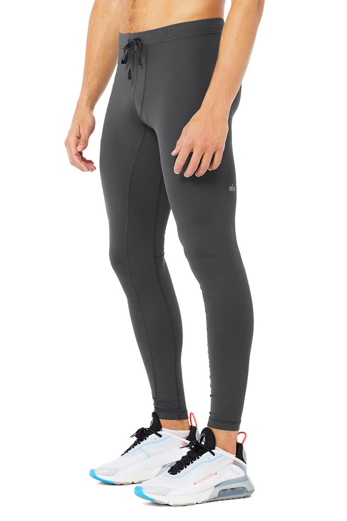 Grey Alo Yoga Warrior Compression Men's Pants | 41278DKVU