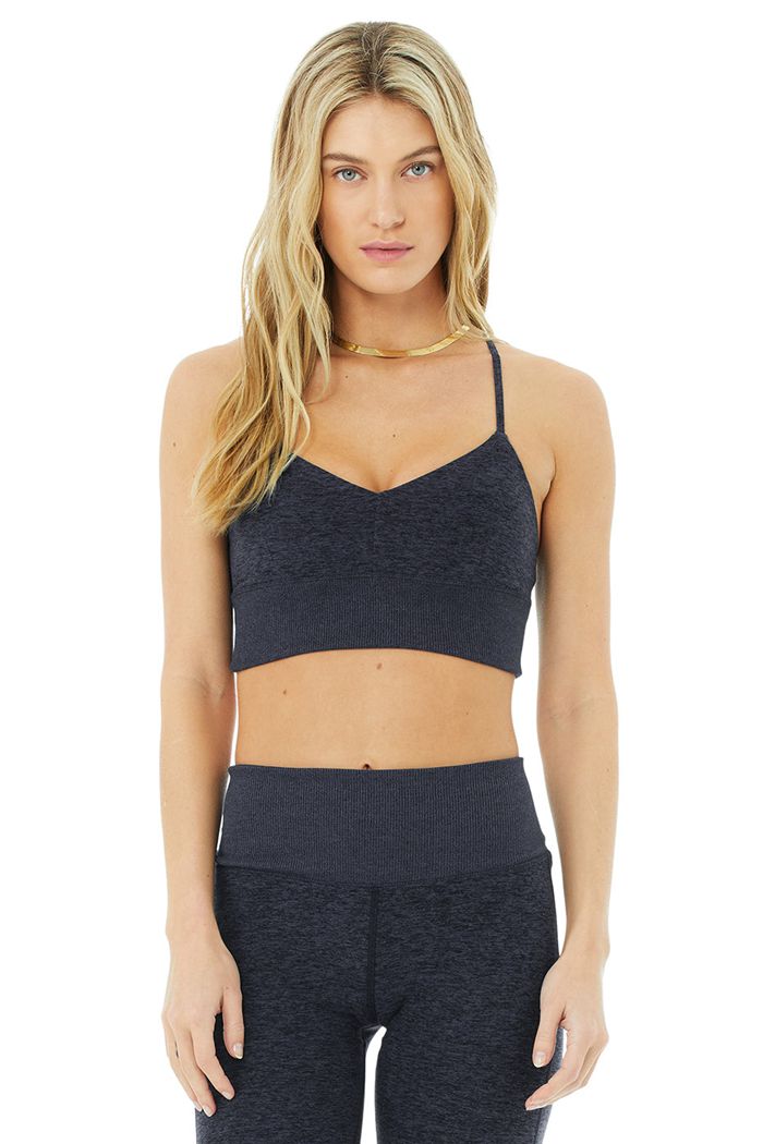 Navy Alo Yoga Alosoft Lavish Women's Bras | 51942WTKO