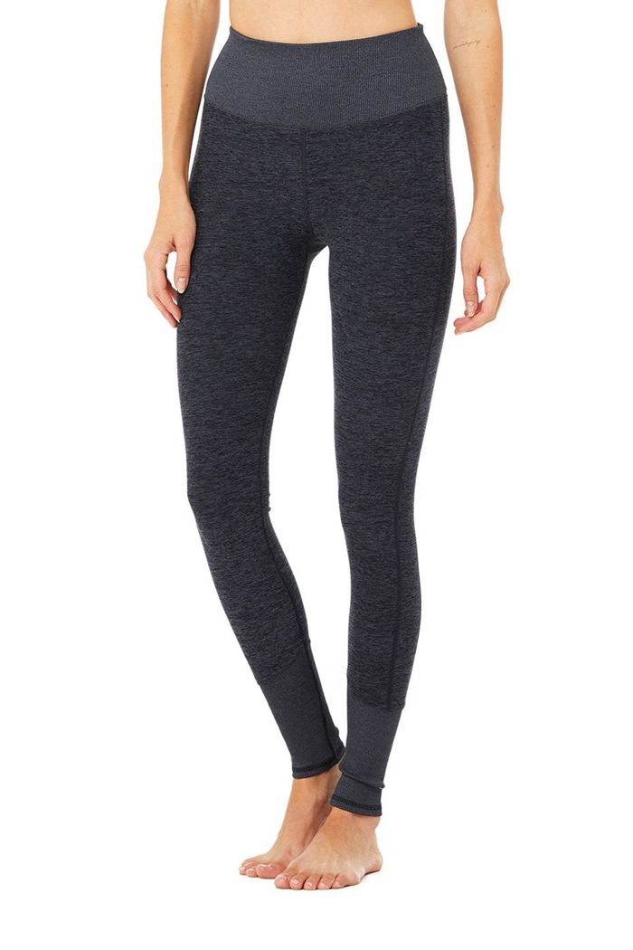 Navy Alo Yoga High-Waist Alosoft Lounge Women's Leggings | 93127AJIN