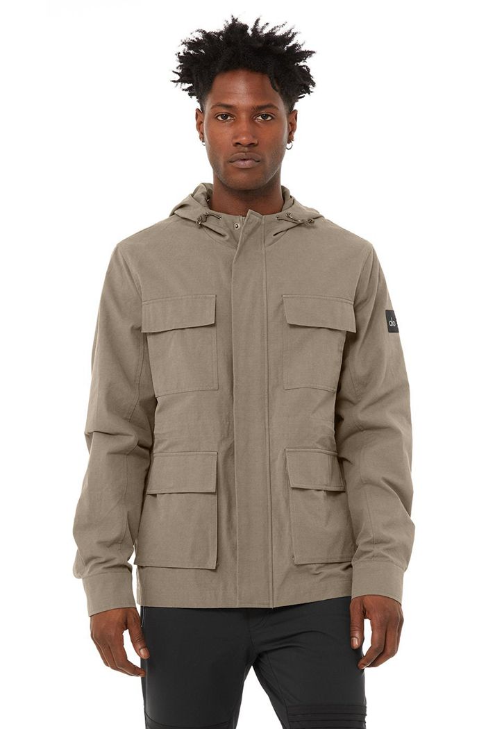 Olive Alo Yoga Division Field Men's Jackets | 63408BCEM