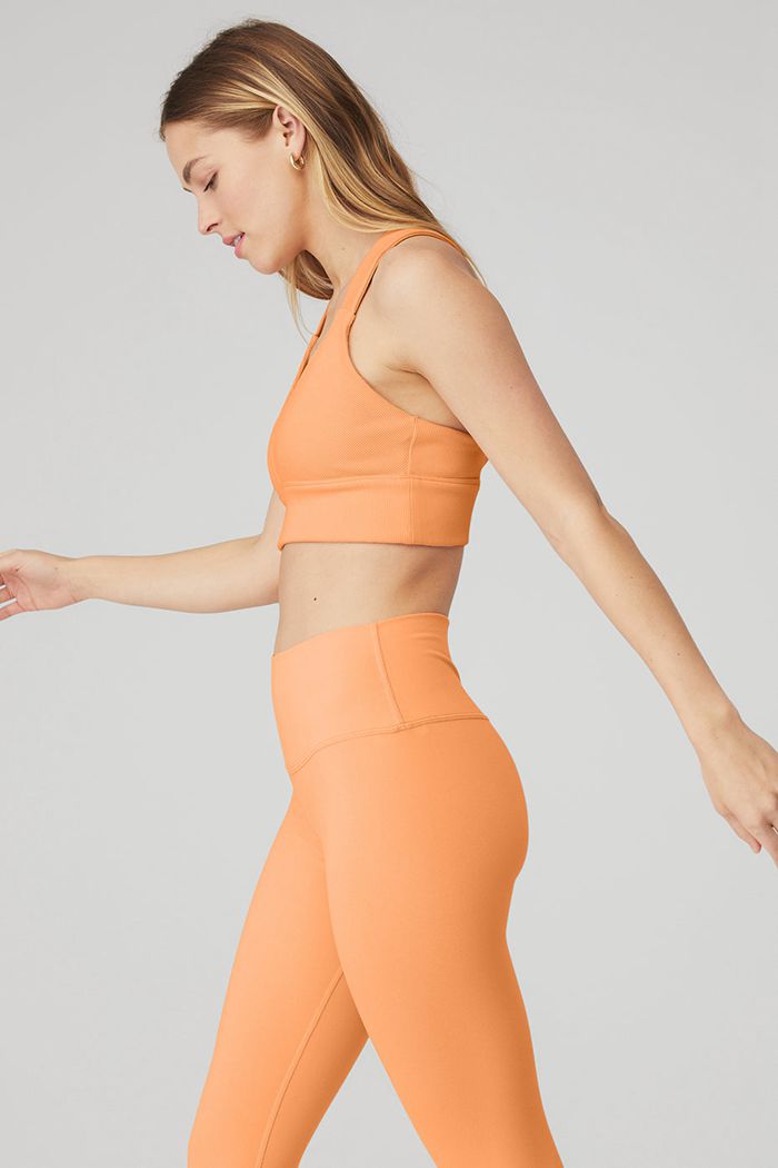 Orange Alo Yoga Emulate Women's Bras | 30427BESK