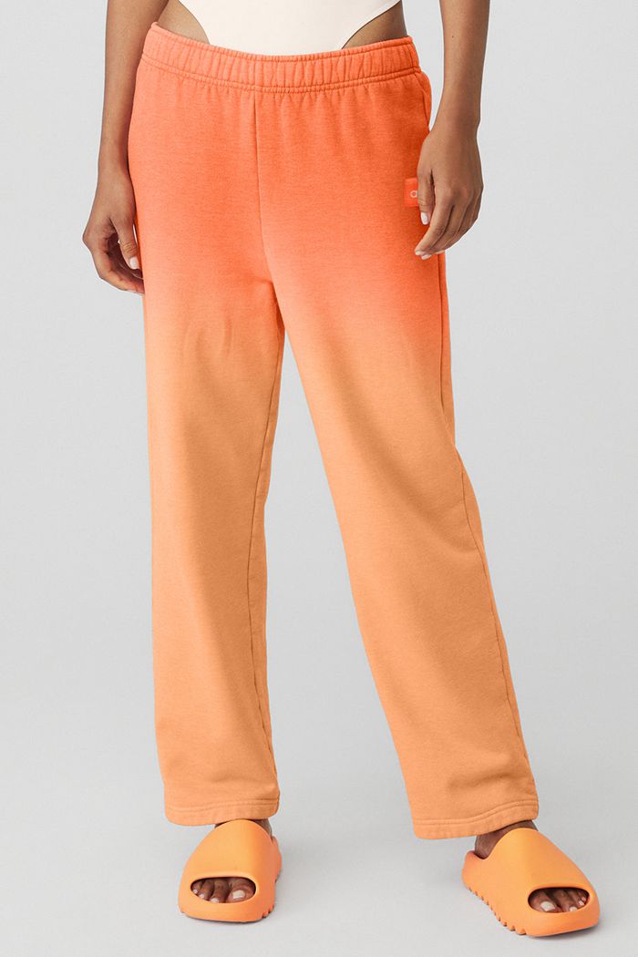 Orange Alo Yoga Straight Leg Ombre Sweat Women's Pants | 54891XZKT