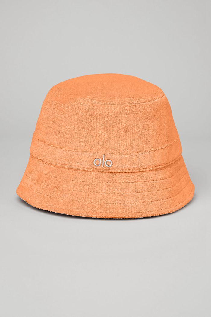 Orange Alo Yoga Terry Beachside Bucket Women's Hats | 39057CBWS