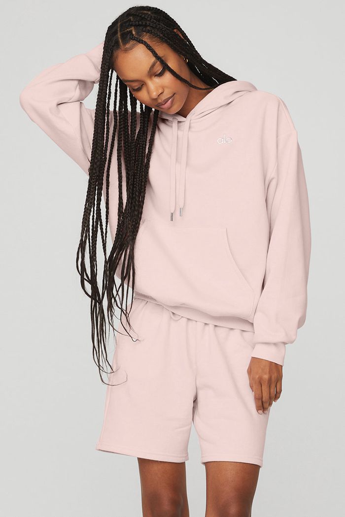 Pink Alo Yoga Accolade Women's Hoodie | 49537ZMQF