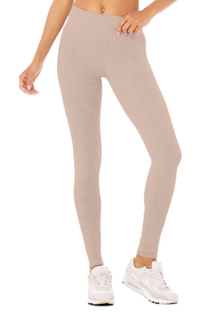 Pink Alo Yoga High-Waist Alosoft Lounge Women's Leggings | 93201NUGW