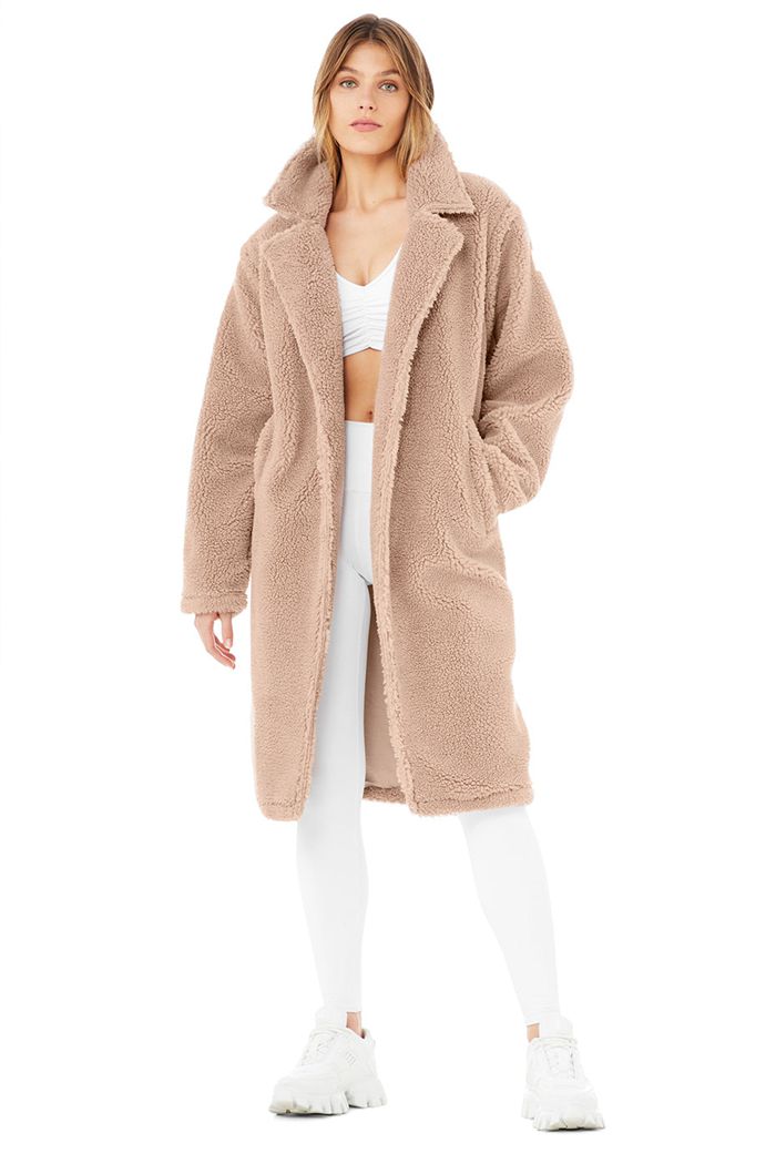 Pink Alo Yoga Oversized Sherpa Trench Women's Coat | 02697RTIO