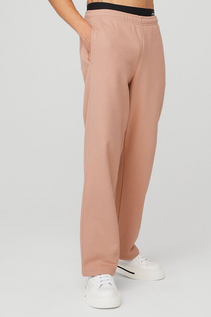 Pink Alo Yoga Renown Sweat Men's Pants | 61095ZECT