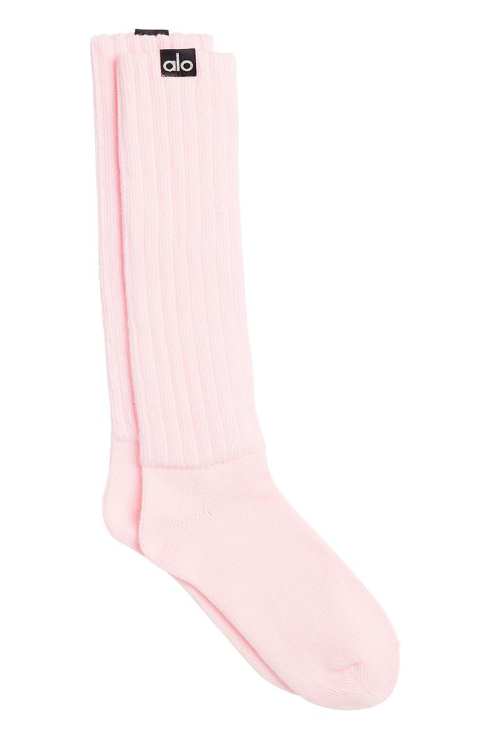 Pink Alo Yoga Scrunch Women's Socks | 01862QHWU