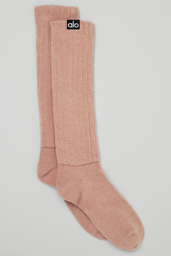 Pink Alo Yoga Scrunch Women's Socks | 09582WIAB