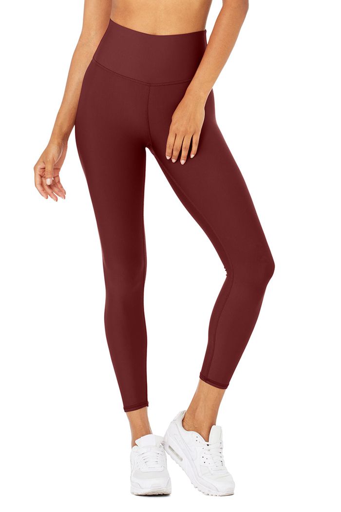 Red Alo Yoga 7/8 High-Waist Airlift Women's Leggings | 57436VKOP