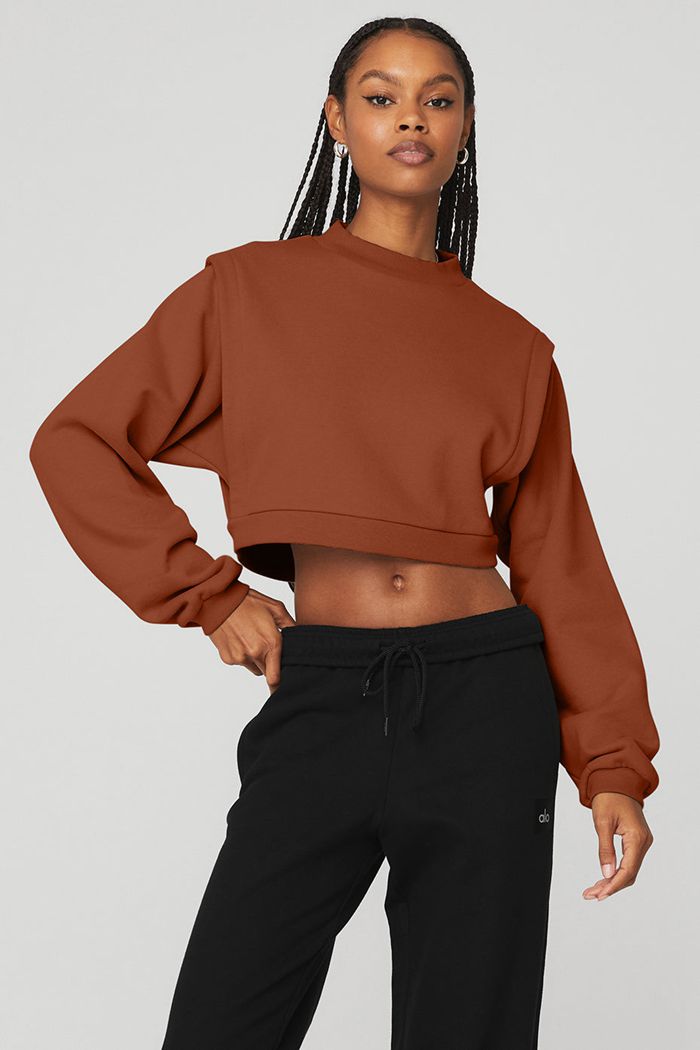 Red Alo Yoga Cropped Fresh Women's Jackets | 57619OQUF