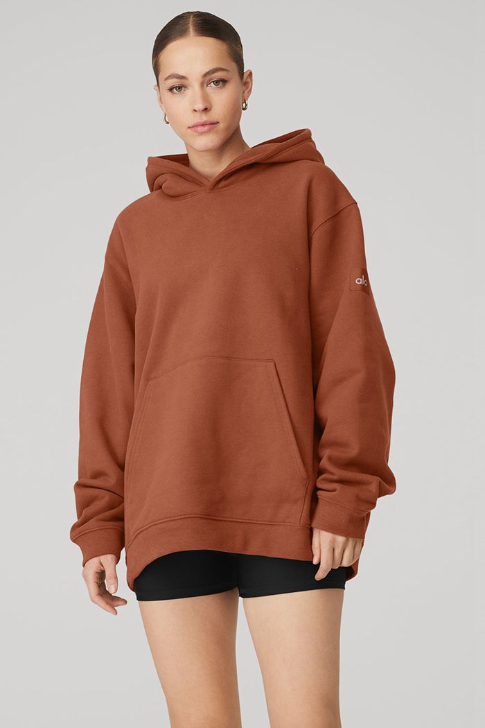 Red Alo Yoga Renown Women's Hoodie | 17540GKWH