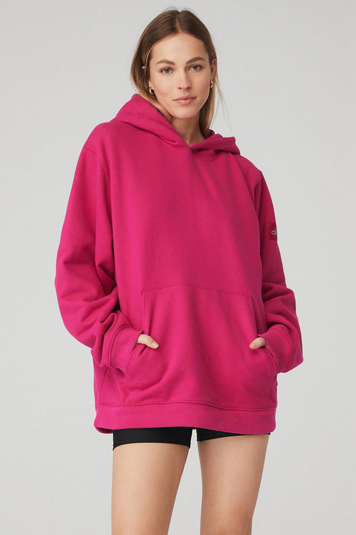 Red Alo Yoga Renown Women's Hoodie | 42918LREI