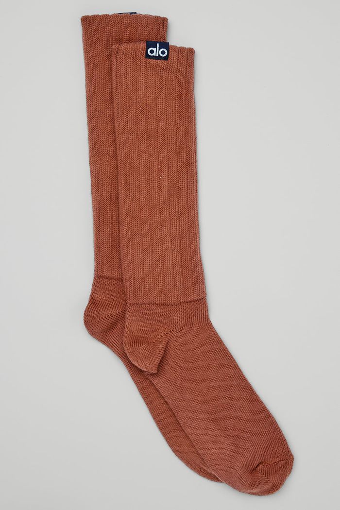 Red Alo Yoga Scrunch Women's Socks | 85932YKQX