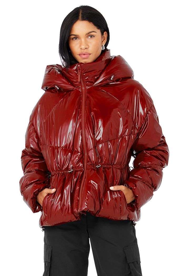 Red Alo Yoga Stunner Puffer Women's Jackets | 57261MGAJ