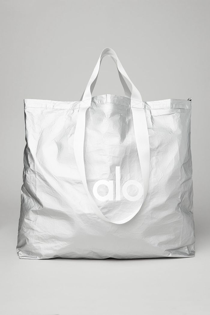 Silver Alo Yoga Keep It Dry Packable Tote Women's Bags | 31572MDRX