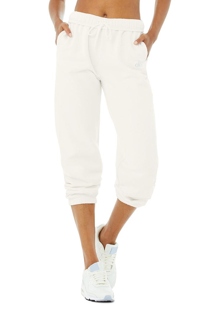 White Alo Yoga Accolade Sweat Women's Pants | 18570JLBA