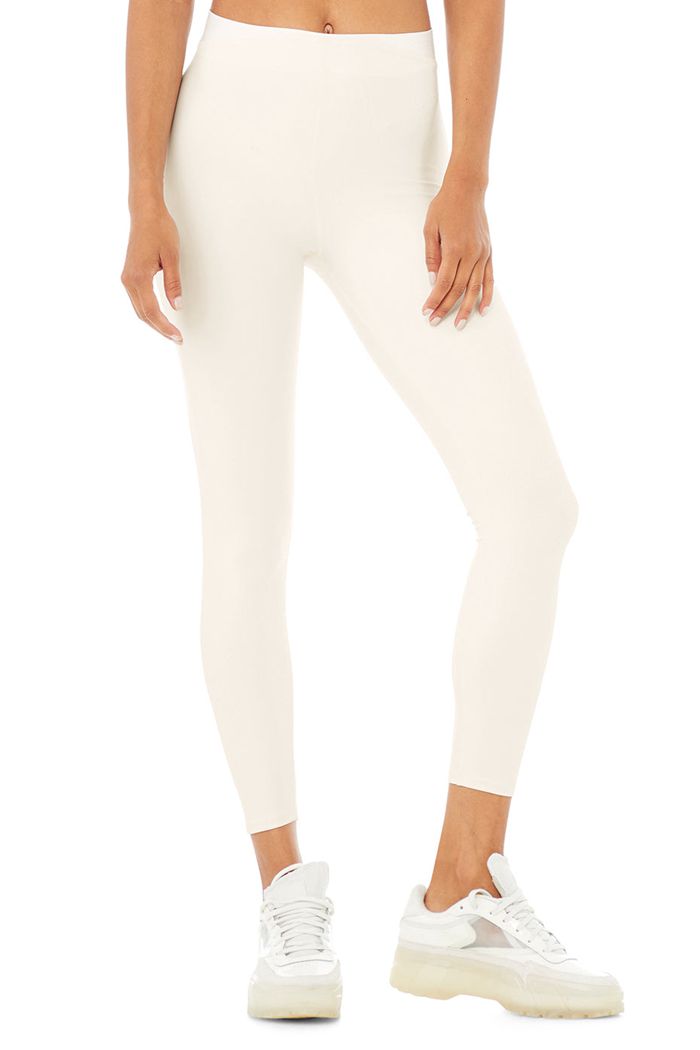 White Alo Yoga Airlift High-Waist 7/8 Corset Women's Leggings | 25769JQRZ