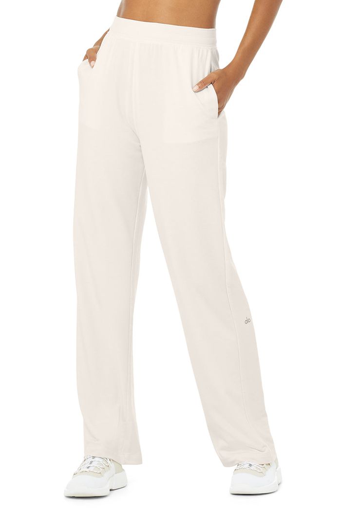 White Alo Yoga High-Waist Dreamy Wide Women's Leggings | 04962BCOP