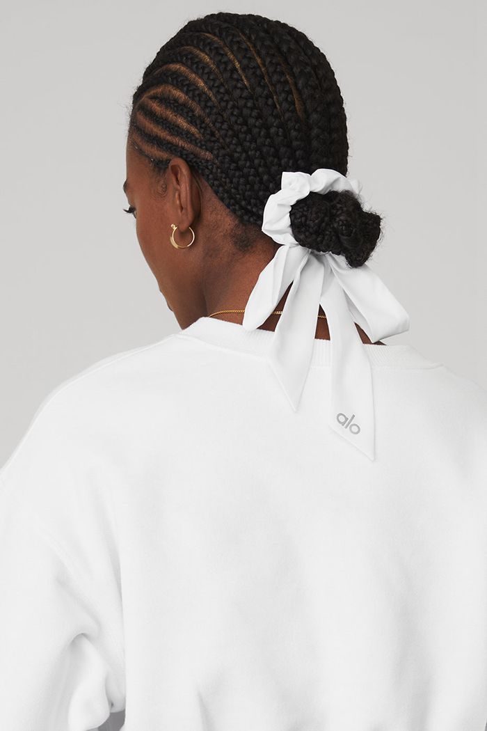 White Alo Yoga Love Knots Tie Women's Scrunchie | 68913OFQH