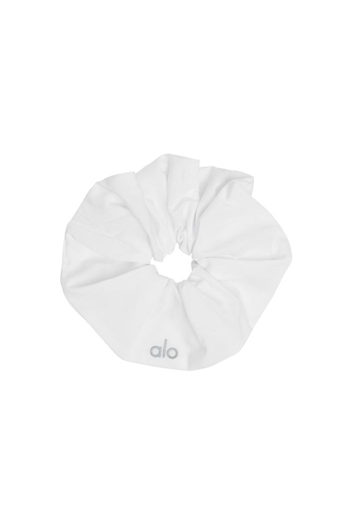 White Alo Yoga Oversized Women's Scrunchie | 76842BJAO