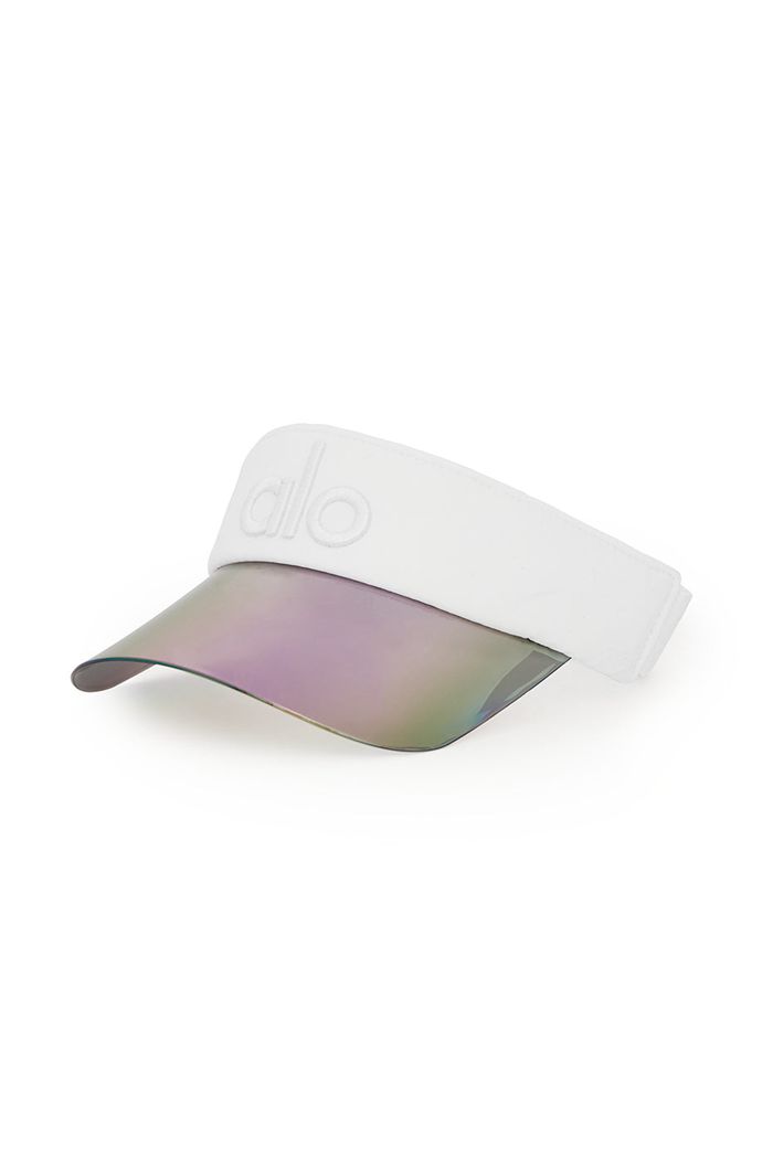 White Alo Yoga Solar Women's Visor | 75861IYEA