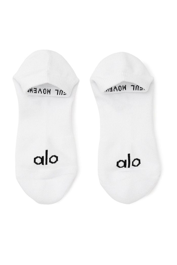 White Alo Yoga Street Men's Socks | 51439HWEK