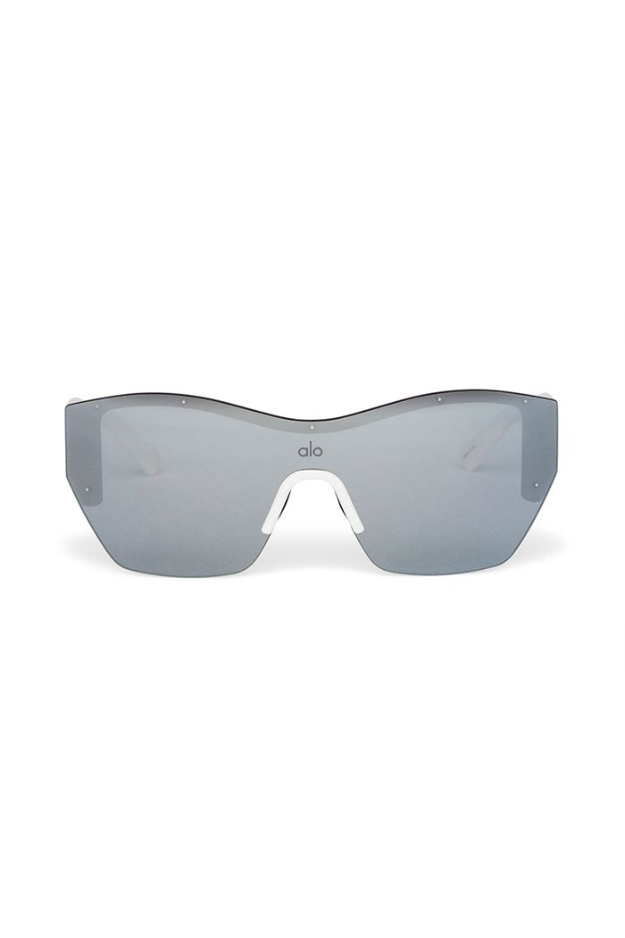 White Alo Yoga Stunner Women's Sunglasses | 82406IEMP