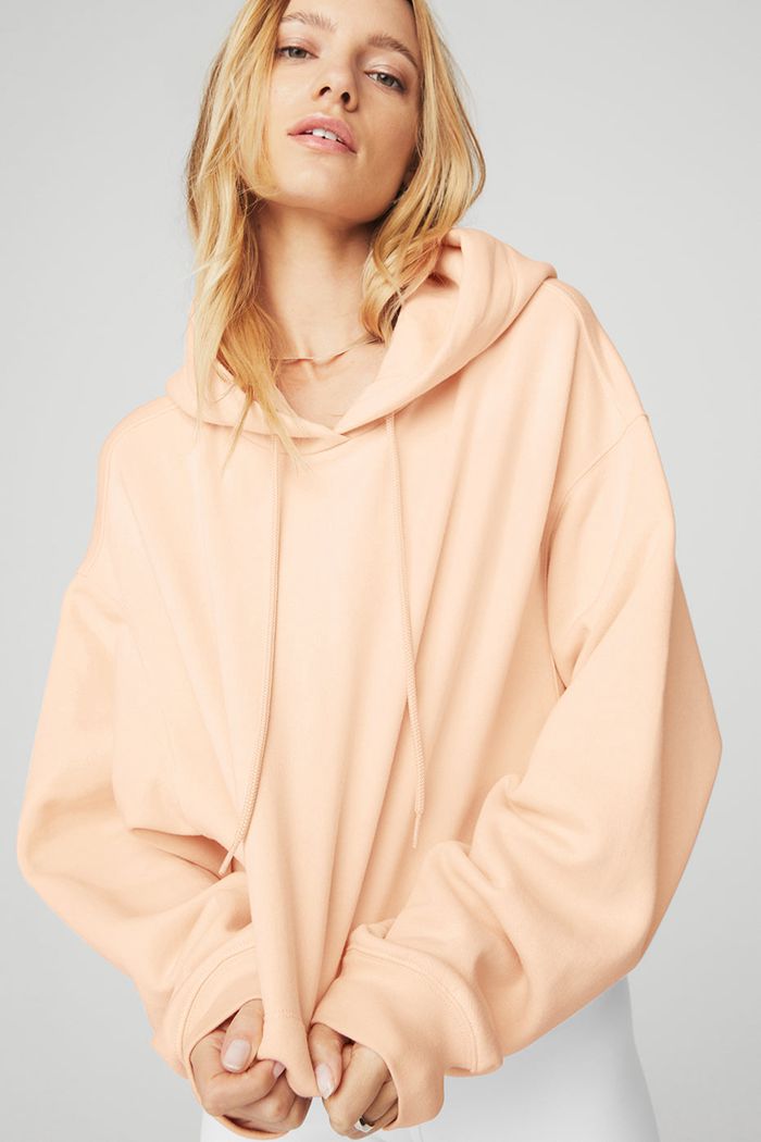 Beige Alo Yoga Bae Women's Hoodie | 17432VFPD