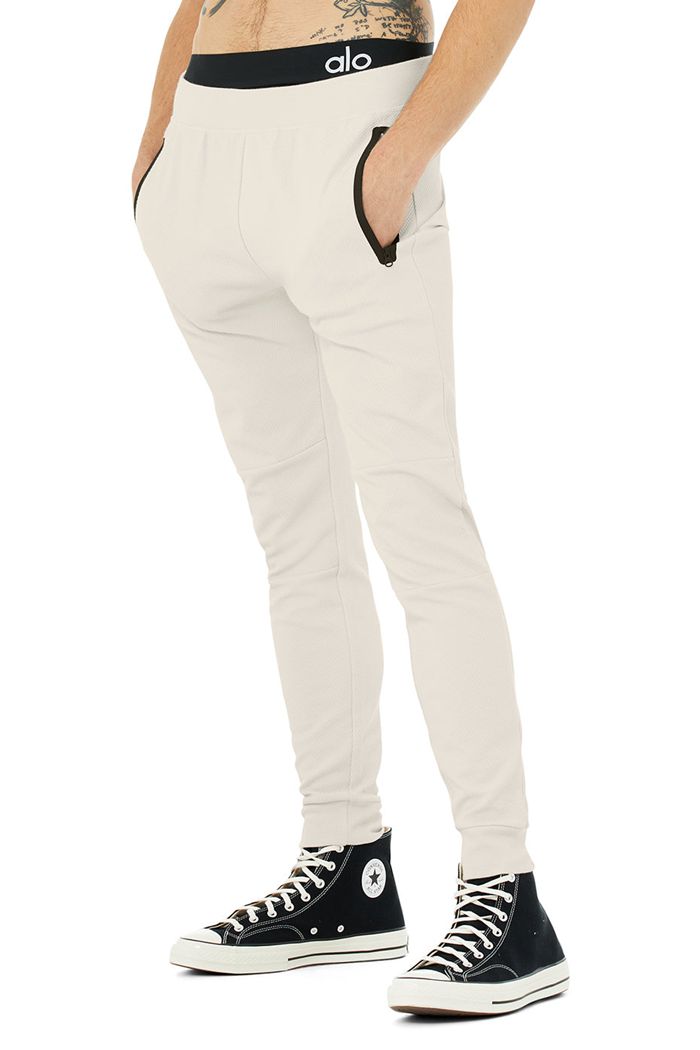 Beige Alo Yoga Impel Sweat Men's Pants | 43701NMTI