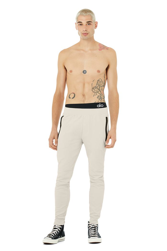 Beige Alo Yoga Impel Sweat Men's Pants | 43701NMTI