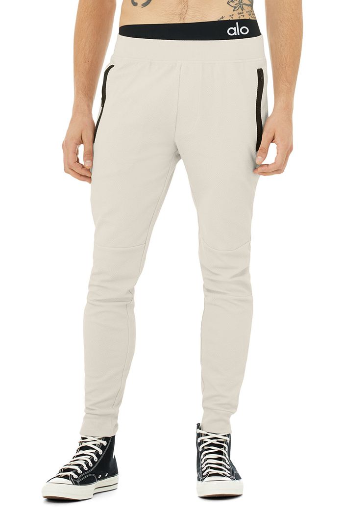 Beige Alo Yoga Impel Sweat Men\'s Pants | 43701NMTI